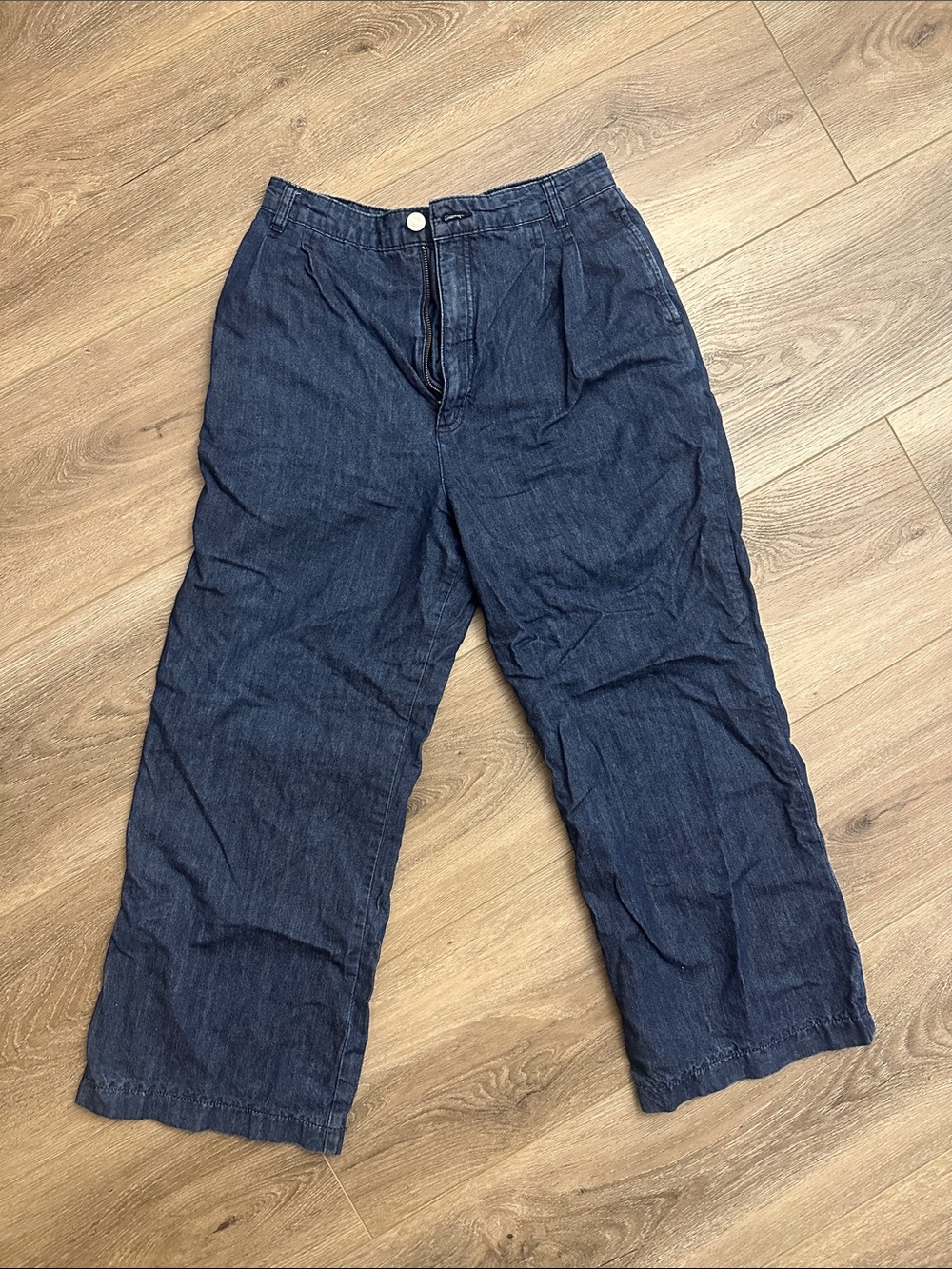 Frame Denim Indigo High-Rise Wide Leg Pant
